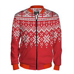 Бомбер мужской Knitted Pattern, цвет: 3D-красный