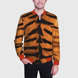 Бомбер мужской ТИГРИНАЯ ШКУРА, цвет: 3D-красный — фото 2