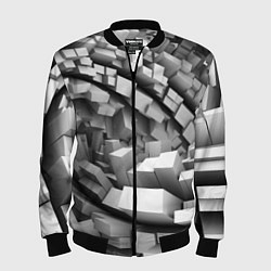 Бомбер мужской Геометрическая объёмная абстракция, цвет: 3D-черный
