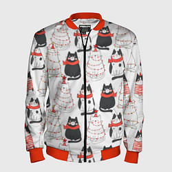 Мужской бомбер НОВОГОДНИЕ КОТИКИ 2022