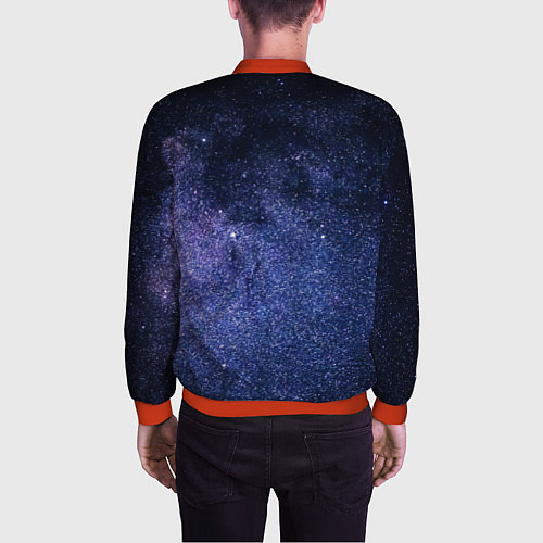 Мужской бомбер Night sky / 3D-Красный – фото 4