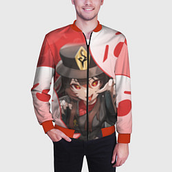 Бомбер мужской ХУ ТАО С ПРИЗРАКАМИ, цвет: 3D-красный — фото 2