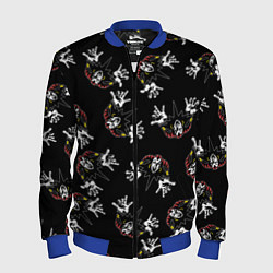 Бомбер мужской КОРОЛЬ И ШУТ ЛОГО ПАТТЕРН, цвет: 3D-синий