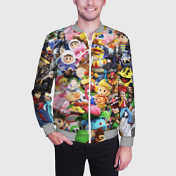 Бомбер мужской SUPER SMASH BROS ГЕРОИ ИГРЫ, цвет: 3D-меланж — фото 2