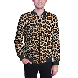 Бомбер мужской Леопардовые Пятна, цвет: 3D-черный — фото 2