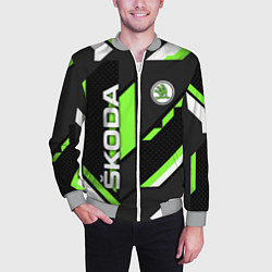 Бомбер мужской ШКОДА ГЕОМЕТРИЯ ЛИНИИ SKODA GEOMETRY SPORT, цвет: 3D-меланж — фото 2