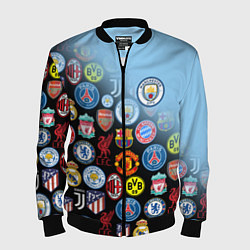 Бомбер мужской МАНЧЕСТЕР СИТИ MANCHESTER CITY, цвет: 3D-черный