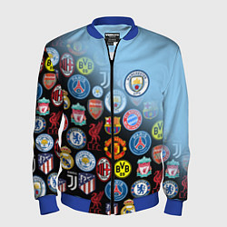 Бомбер мужской МАНЧЕСТЕР СИТИ MANCHESTER CITY, цвет: 3D-синий
