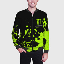 Бомбер мужской Monster Energy green, цвет: 3D-черный — фото 2