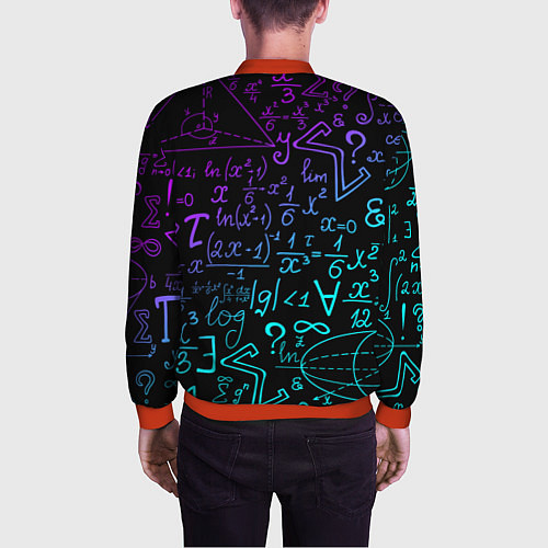 Мужской бомбер НЕОНОВЫЕ ФОРМУЛЫ NEON FORMULAS / 3D-Красный – фото 4