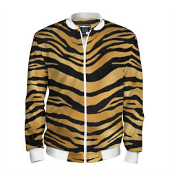 Бомбер мужской Текстура шкуры тигра, цвет: 3D-белый