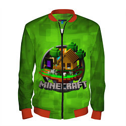 Мужской бомбер Minecraft Logo Green