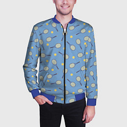 Бомбер мужской Большой теннис паттерн, цвет: 3D-синий — фото 2