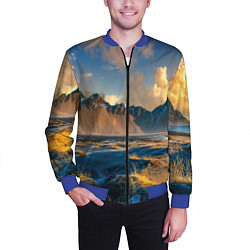Бомбер мужской Красивый горный пейзаж, цвет: 3D-синий — фото 2