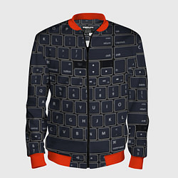 Бомбер мужской КЛАВИАТУРА КОМПЬЮТЕРНАЯ КНОПКИ, цвет: 3D-красный