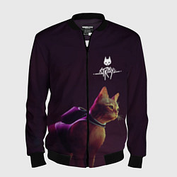 Бомбер мужской Stray: Wandering Cat, цвет: 3D-черный