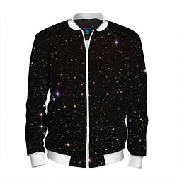 Бомбер мужской Ночное звездное небо, цвет: 3D-белый