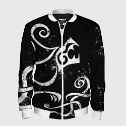 Бомбер мужской ТАТУИРОВКА ДРАКЕНА WHITE AND BLACK, цвет: 3D-белый