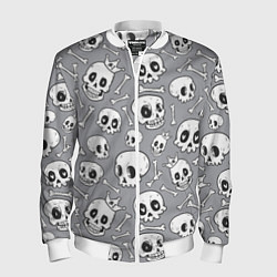 Бомбер мужской Skulls & bones, цвет: 3D-белый