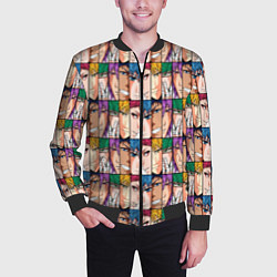 Бомбер мужской Баскетбол Куроко лица, цвет: 3D-черный — фото 2