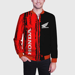 Бомбер мужской Honda марка авто, цвет: 3D-красный — фото 2