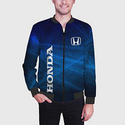 Бомбер мужской Honda - Blue, цвет: 3D-черный — фото 2