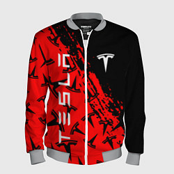 Бомбер мужской Tesla red pattern, цвет: 3D-меланж
