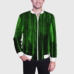 Бомбер мужской Бегущий по коду, цвет: 3D-белый — фото 2