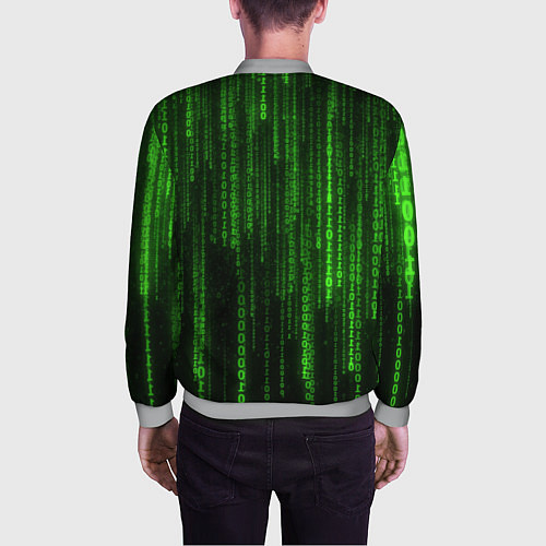 Мужской бомбер Бегущий по коду / 3D-Меланж – фото 4