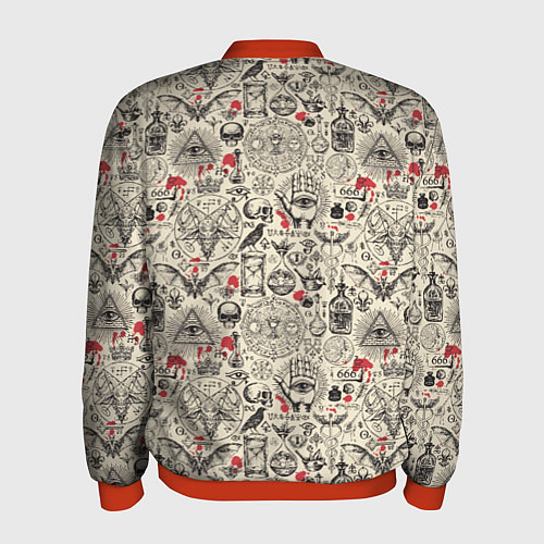 Мужской бомбер Чёрная Магия и Колдовство / 3D-Красный – фото 2