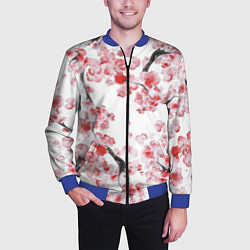 Бомбер мужской Ранняя сакура, цвет: 3D-синий — фото 2