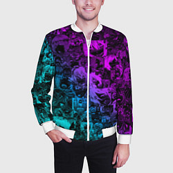 Бомбер мужской AHEGAO NEON GIRL НЕОНОВЫЙ АХЕГАО, цвет: 3D-белый — фото 2