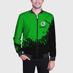 Бомбер мужской Skoda Auto Logo, цвет: 3D-черный — фото 2