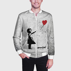 Бомбер мужской Бэнкси Всегда есть надежда There is Always Hope Ba, цвет: 3D-белый — фото 2