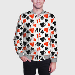 Бомбер мужской Пика, Черва, Крестя, Бубна, цвет: 3D-меланж — фото 2