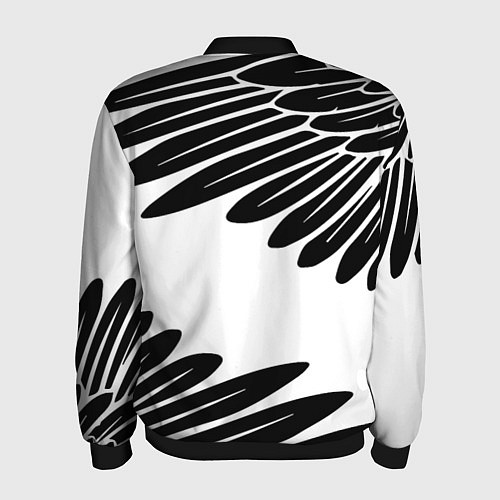 Мужской бомбер ГЕРБ РОССИИ КРЫЛЬЯ СВОБОДЫ / 3D-Черный – фото 2