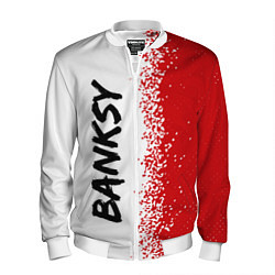 Бомбер мужской BANKSY - Спрей Вертикально, цвет: 3D-белый