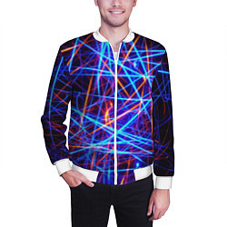 Бомбер мужской Neon pattern Fashion 2055, цвет: 3D-белый — фото 2