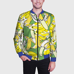Бомбер мужской Banana pattern Summer Food, цвет: 3D-синий — фото 2