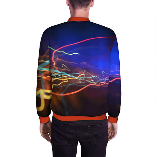 Мужской бомбер Neon vanguard pattern Lightning Fashion 2023 / 3D-Красный – фото 4