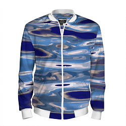 Бомбер мужской Волна Тихий океан, цвет: 3D-белый