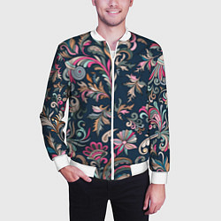 Бомбер мужской Холодная хохлома, цвет: 3D-белый — фото 2