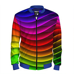 Бомбер мужской Color line neon pattern Abstraction Summer 2023, цвет: 3D-синий