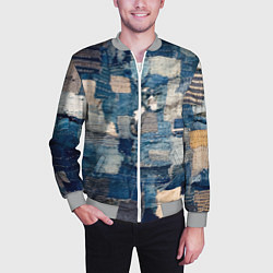 Бомбер мужской Patchwork Jeans Осень Зима 2023, цвет: 3D-меланж — фото 2