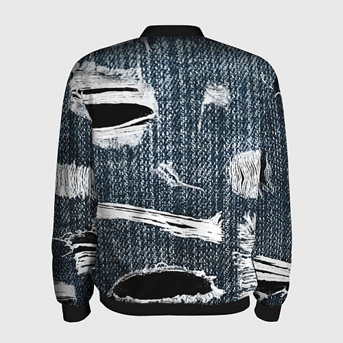 Мужской бомбер Джинсовое рваньё Fashion trend / 3D-Черный – фото 2