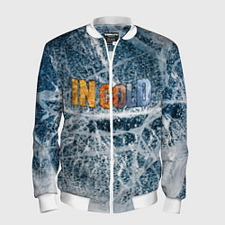 Бомбер мужской IN COLD horizontal logo with ice, цвет: 3D-белый