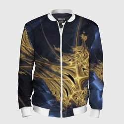 Бомбер мужской Фрактальная футуристическая композиция Абстракция, цвет: 3D-белый