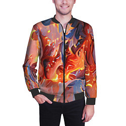 Бомбер мужской Lava & flame, цвет: 3D-черный — фото 2