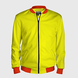 Мужской бомбер Однотонный неоновый лимонный желтый тон