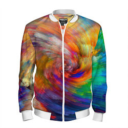 Бомбер мужской MULTICOLORED SWIRLS, цвет: 3D-белый